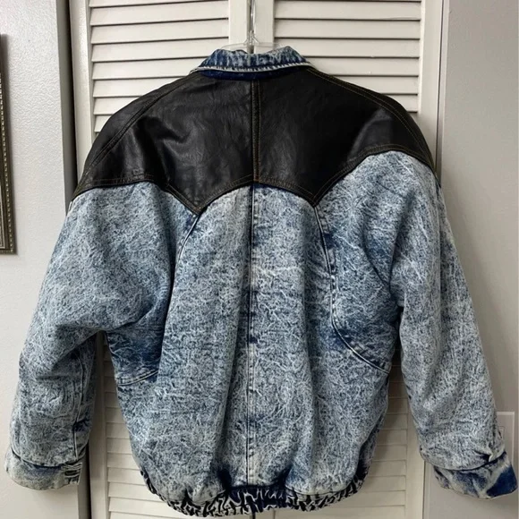 🌟Host Pick🌟EUC Denim/Leather Jacket (heavily lined) - Picture 7 of 8